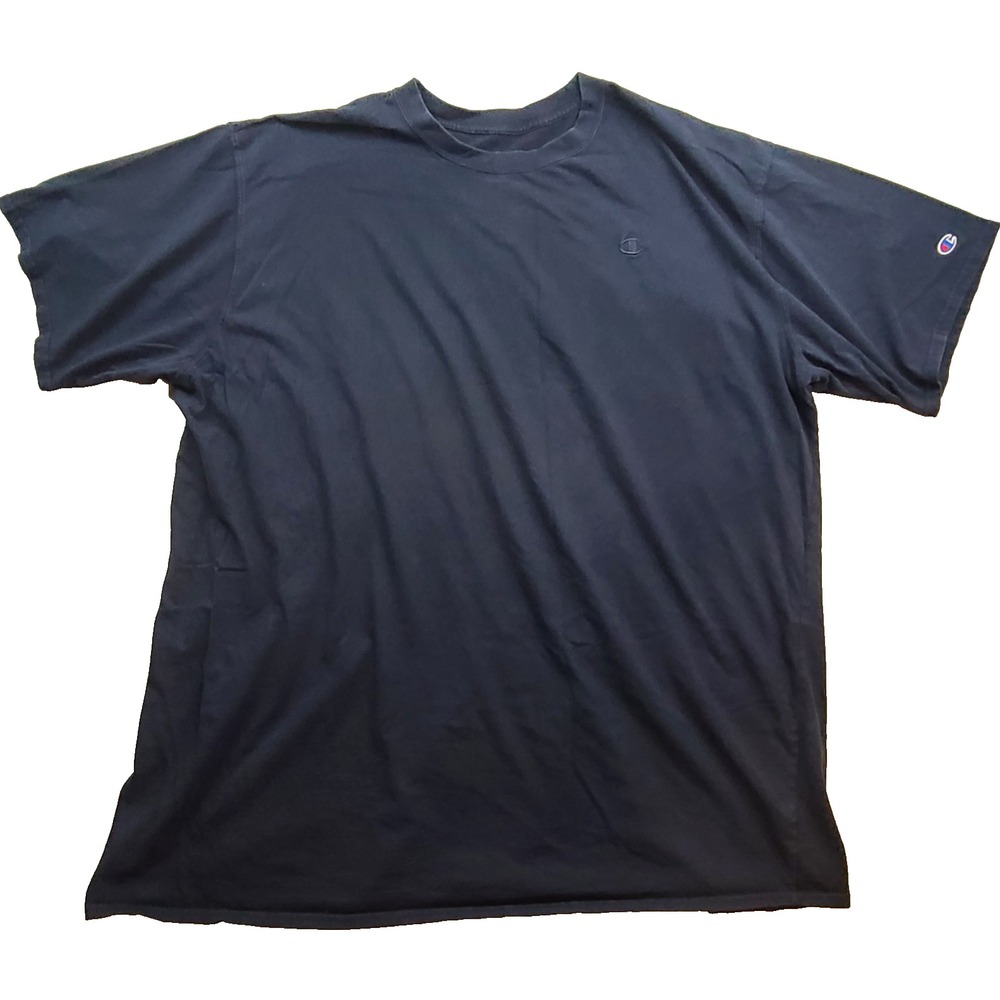 Champion T Shirt Mens 5XLT Navy Blue Cotton Short Sleeve Crew Neck Logo Big Tall